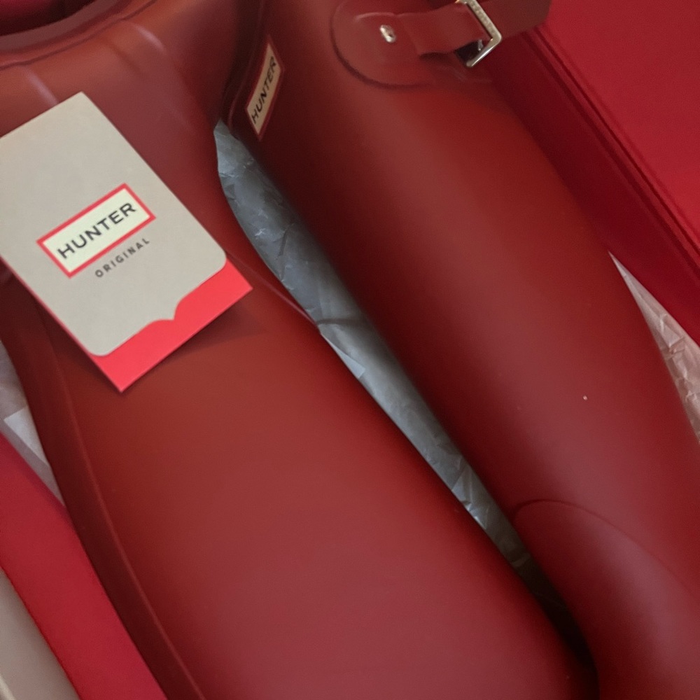 Red hunter boots